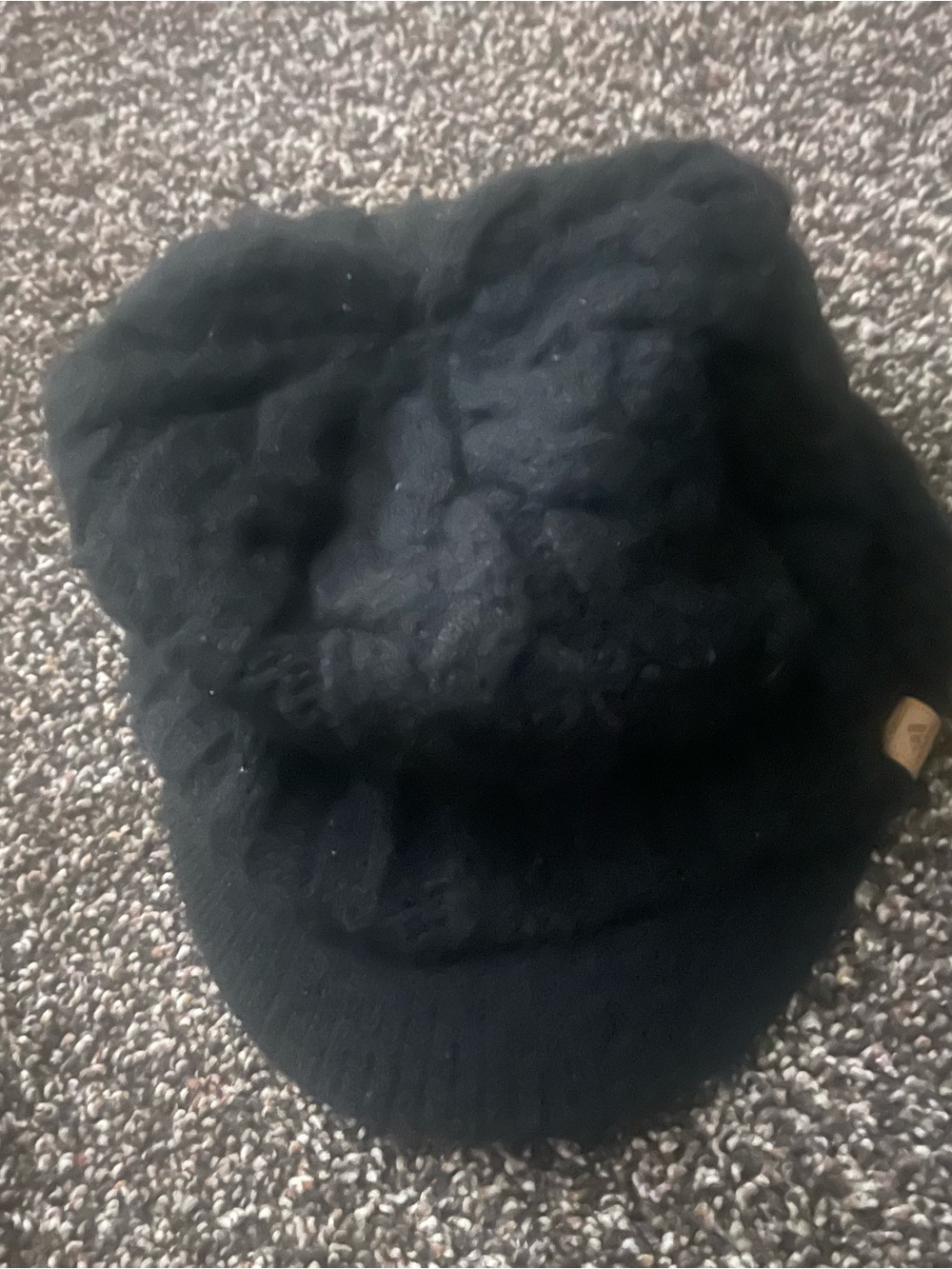 adidas Kids Black Knit Brim Cap with Logo Patch